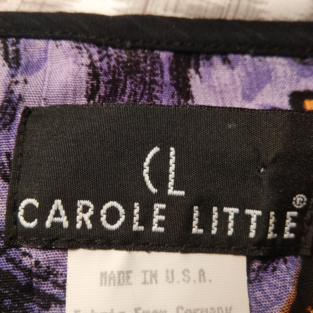 Carole Little, vintage, floral, drawstring top - Picture 2 of 7